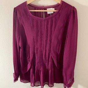 Anthropologie HD in Paris Magenta Pintuck Blouse